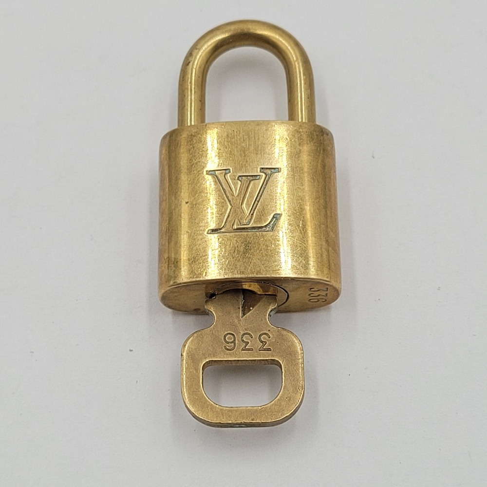 Louis Vuitton Brass Padlock and Key Set Number 336 Vintage Replacement Hardware